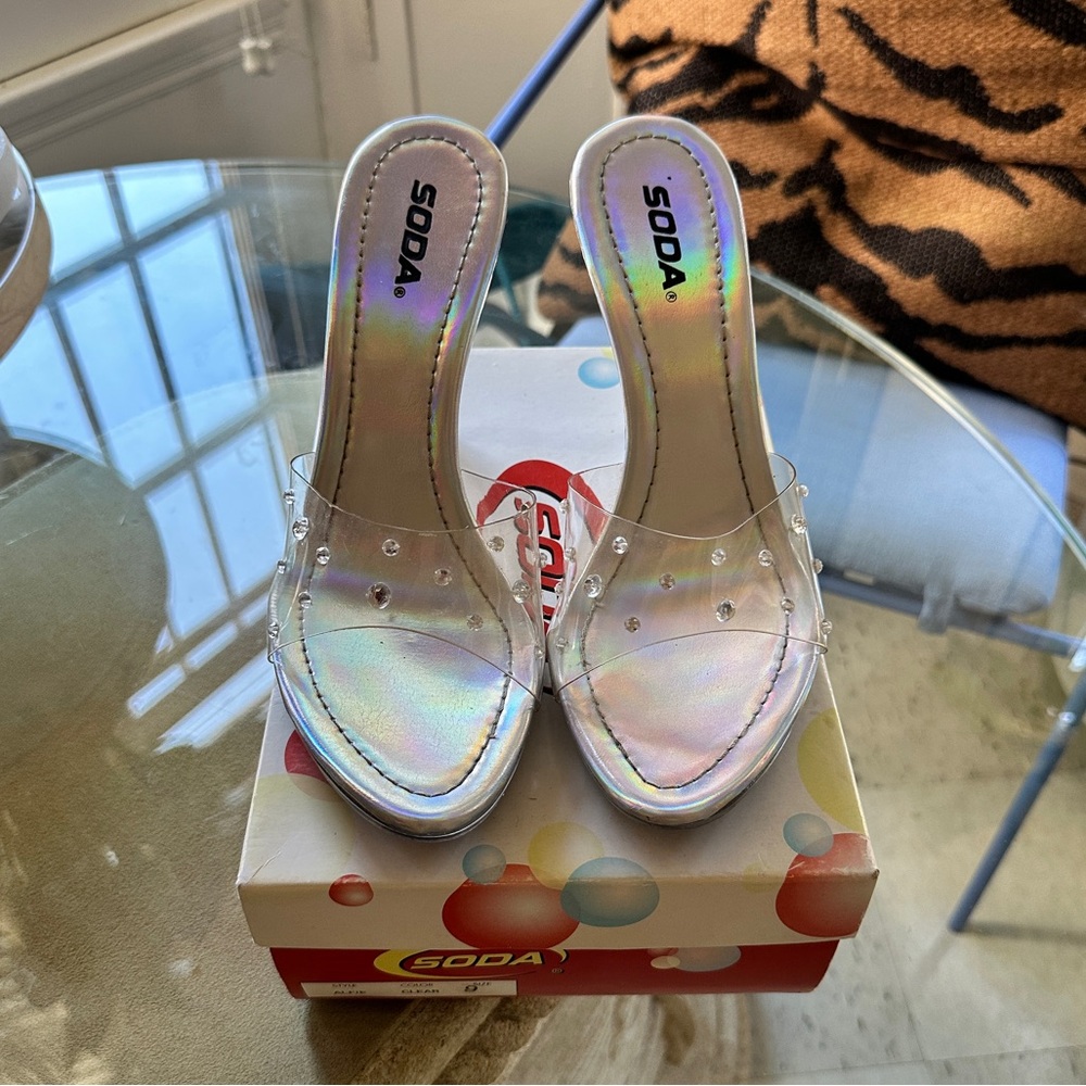 Y2K Clear Heels Sz 9
